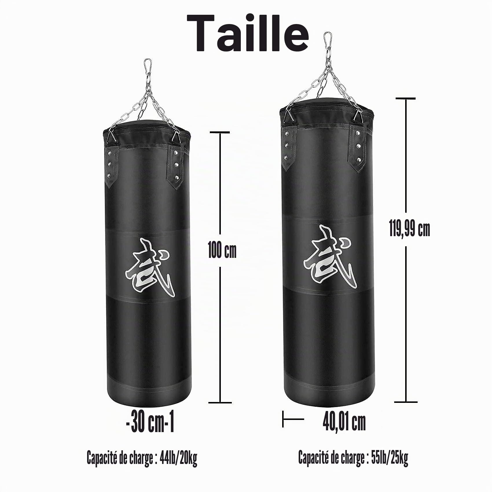 Sac de Frappe Lourd pour Adultes, Jeunes Enfants – Sac de Boxe intérieur/Jardin Non rempli avec Gants de Frappe, enveloppes, chaîne, Crochet de Plafond pour MMA, Kickboxing, Muay Thai,