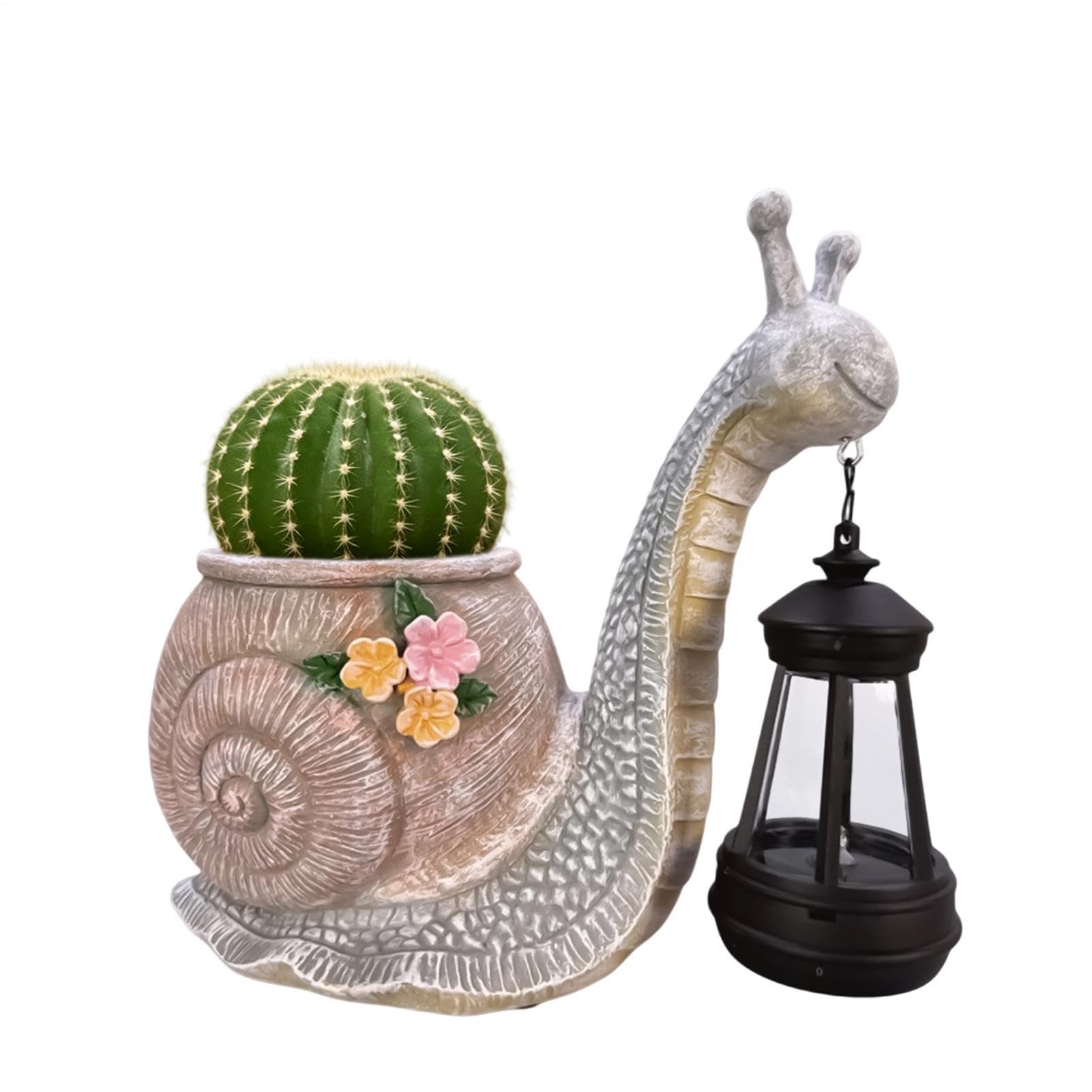 Fioriera Con Luce Solare Vaso per fiori in resina a forma di | Vasi da Fiori a Forma Animale Adatto per Esterno Porta d'Ingresso Patio Deck Scale Prato Giardino Terrazza