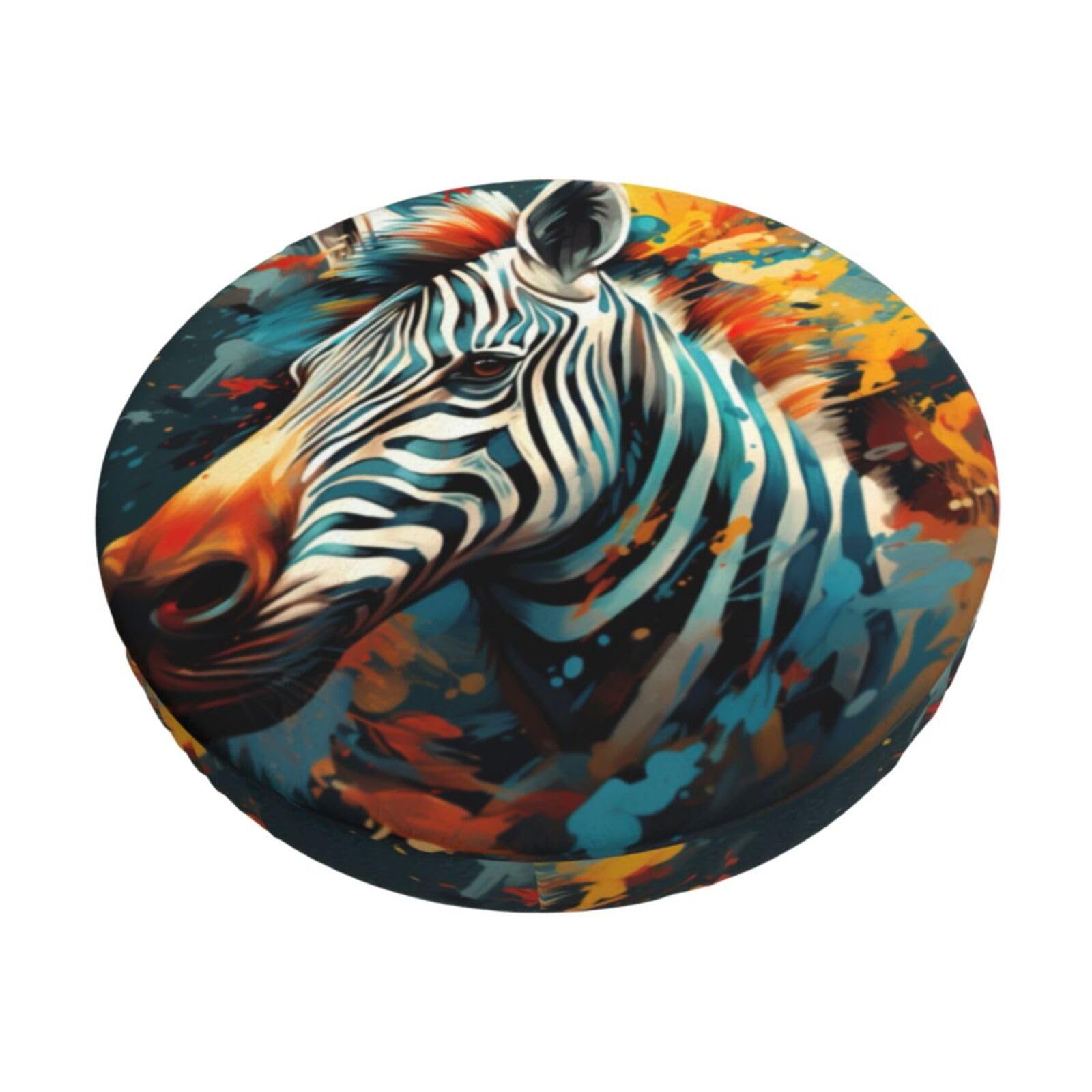 GUCHENP Abstract Animal Zebra Print Round Bar Chair Cushion Cover,Washable Chair Protector For Indoor Home Furniture Decor