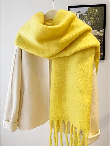 Miniatura 35 de Bufanda grande y gruesa de gran tamaño, esponjosas, de lana grande, gruesa, cálida para invierno