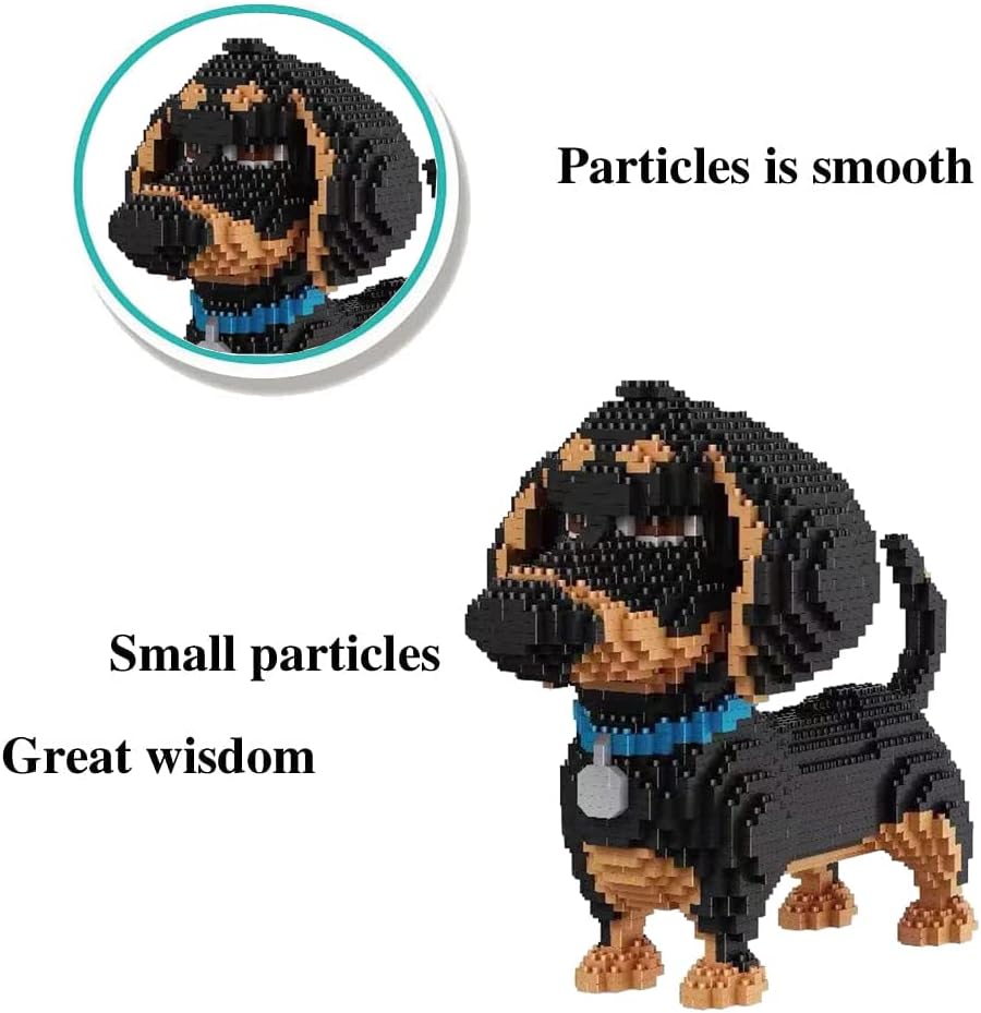 Close-up of the assembled dog model, emphasizing the smooth finish of the small particles.