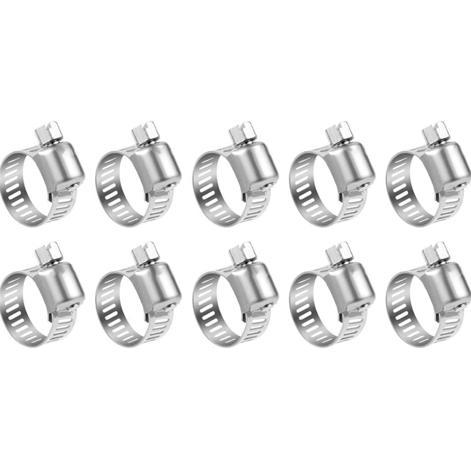 Fascetta Stringitubo 10 pezzi in acciaio inossidabile regolabile morsetto for tubo flessibile di azionamento tubo flessibile del carburante clip a vite senza fine morsetto for tubo flessibile(25-38mm)