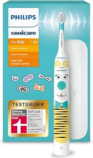 Philips Sonicare For Kids elektrische Zahnbürste - Design a Pet Edition - mit besonderen Tieraufklebern für Kinder, schmales Reiseetui und USB-Ladegerät (Modell HX3603/01)