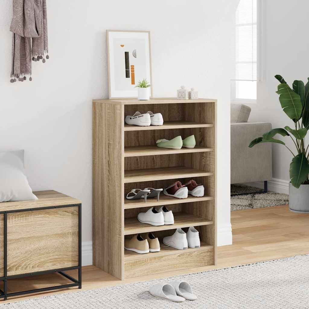 Armoire à chaussures chêne Sonoma 60x35x92 cm à 7 compartiments