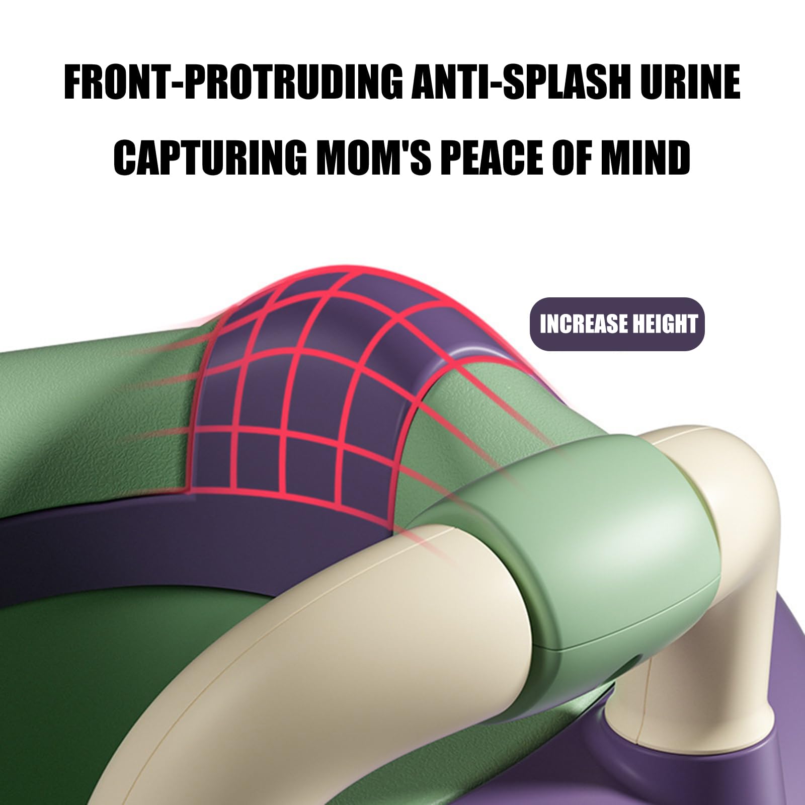 Orinal portátil de PVC con acolchado suave para niños pequeños, para aprender a tomar el baño temprano con diseño seguro y antideslizante, orinal plegable para niños