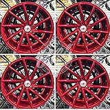 19 inch x 8.5 Wheels Rims Red Machined Face With Red Clear Coat Bolt Pattern 5x114.3 Set of 4