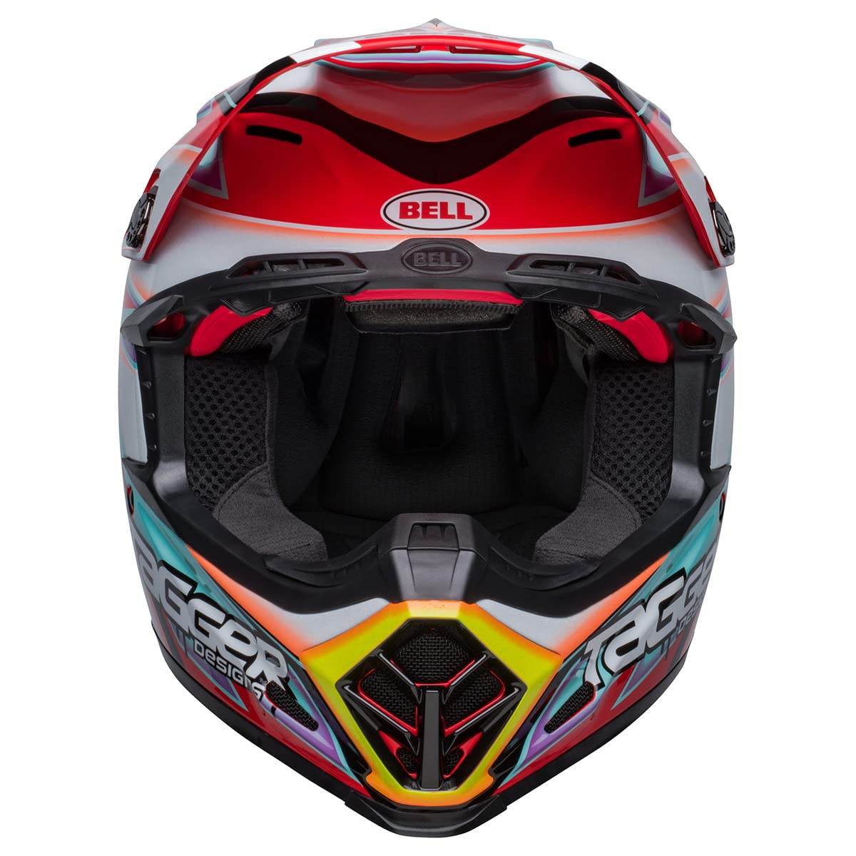 BELL Moto-9S Flex Helmets (Tagger Edge Gloss White/Aqua - Medium)