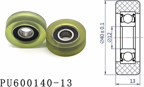 Miniatura 2 de Diameter 40mm, PU Polyurethane Bearing,Rubber Coated Soft PulleyRoller, Width 13mm Kindly (Color  Hole 12, Size  5pcs)