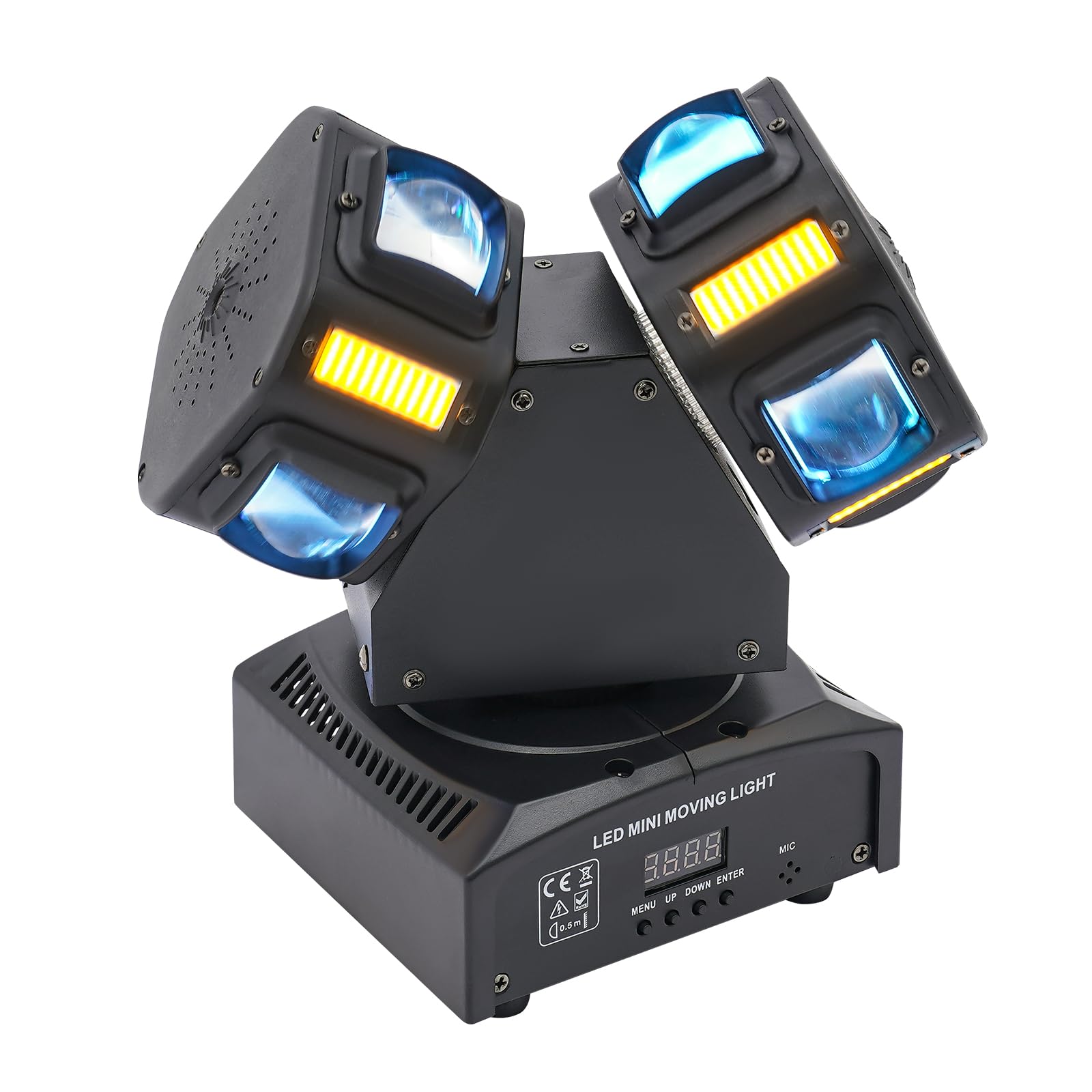 Luce da discoteca Moving Head LED Luce da palcoscenico 8 LED RGBW Luce Stroboscopica Perle ad alte prestazioni per Natale Club Disco Bar