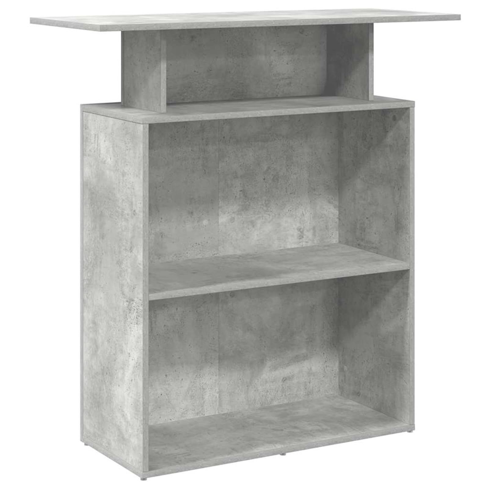 Gecheer Bancone Reception Grigio Cemento, Funzionale con Piano Integrato e Spazio di Archiviazione, 100x40x104 cm, Truciolato, per Uffici Aziendali Hotel Cliniche e Saloni di Bellezza