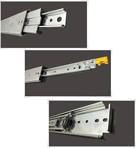 Miniatura 8 de Diapositivas industriales ultra resistentes para cajones de extensión completa de 485.0 lbs, deslizadores de cajones con rodamiento de bolas y