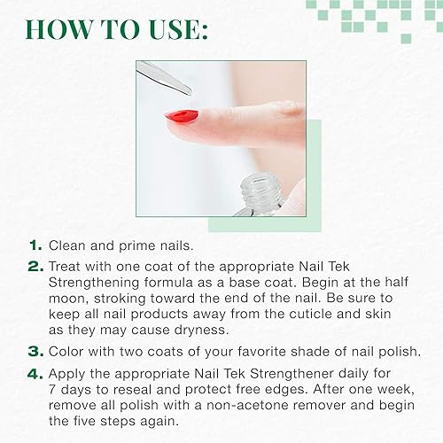 Miniatura 5 de Nail Tek Treatment Maintenance Plus 1 - Para uñas normales y saludables, con proteína de trigo hidrolizada y calcio, acondiciona, protege y nutre,