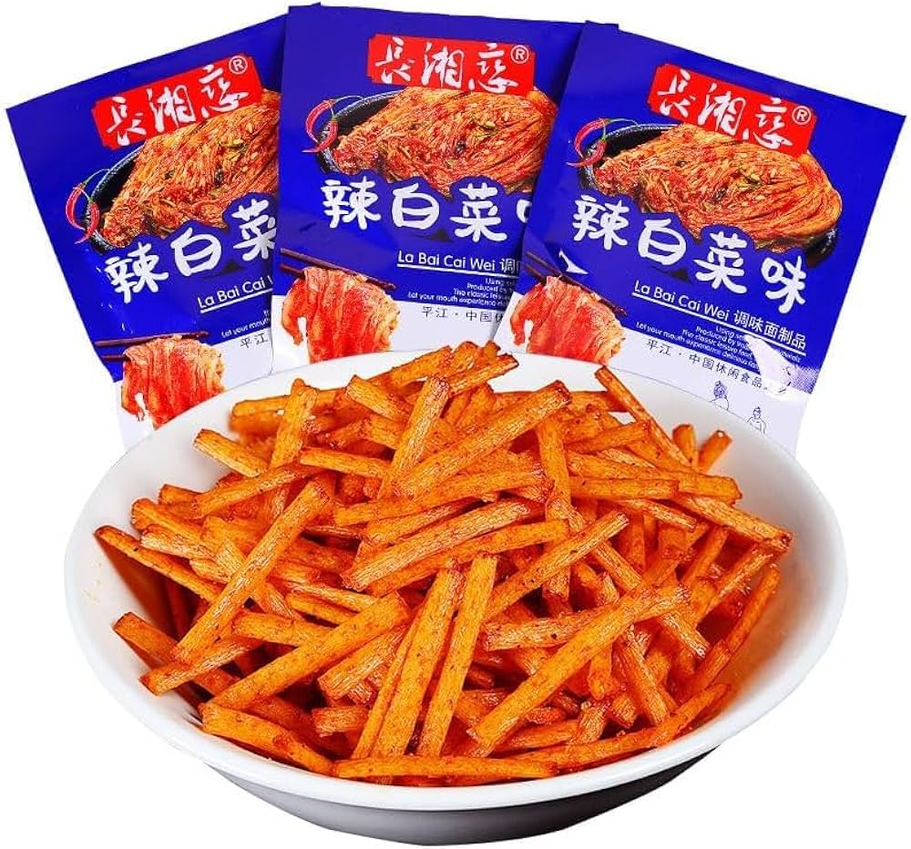 Amazon | 辣白菜味辣条 中国经典辣条零食 中国の定番ラーティアオ