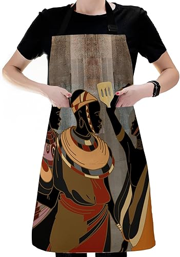 Miniatura 6 de Native American Indian Bib Aprons for Women With Pockets, Waterproof Canvas Chef Kitchen Cooking Apron for PaintingHair StylistNail Technician,