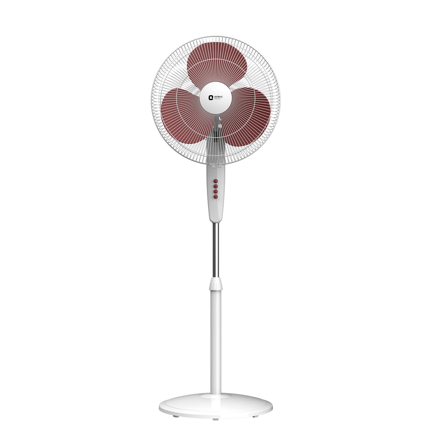 Orient Electric Stand 81 400 MM Pedestal Fans | 100% Copper Motor, High Air Delivery | Millitary Grade Guard | 3 Speed Control, Adjustable Height| Stand Fan for Home |2 Year Warranty by Orient | Red