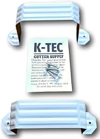 K-TEC GUTTER SUPPLY Tiras de suspensão de alumínio branco de baixo brilho 3x4 com parafusos coloridos – Suportes de montagem de calha para instalação segura na parede (igual ao branco de 30 graus