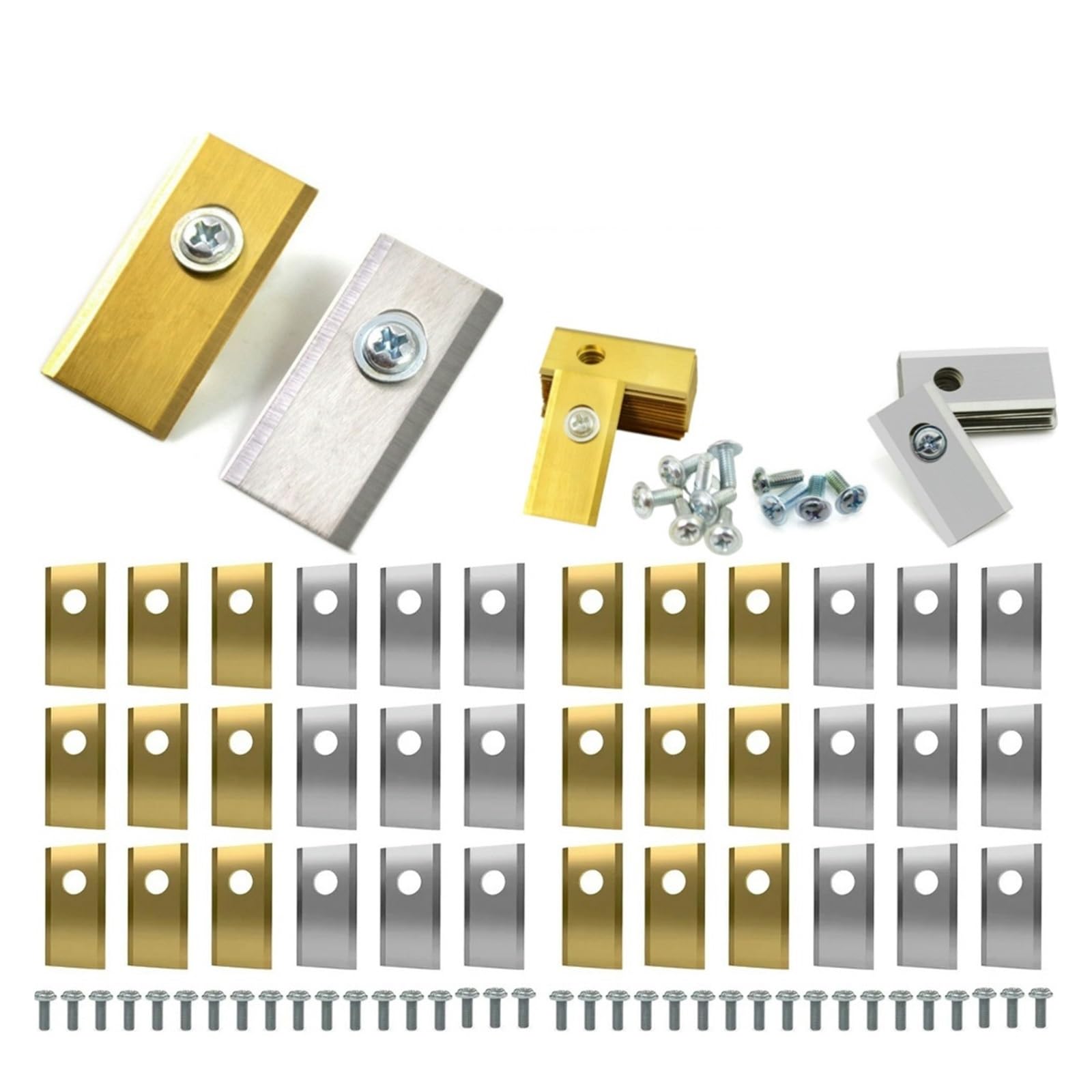 Cuchillas De Repuesto for Cortacésped De Acero Inoxidable, 18/36/54/90 Uds. | Compatible con cuchillas de corte for cortacésped robótico Worx Landroid(Gold 54PCS)