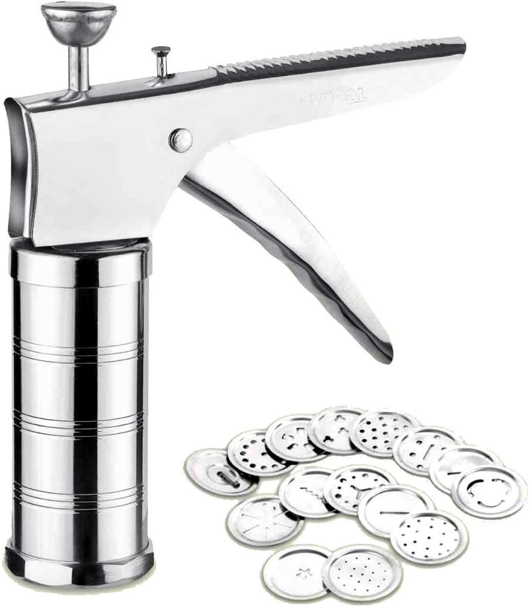 Param Kitchen Press Sev/Murukku/Snacks Maker with Stainless Steel Jalis Multicolour