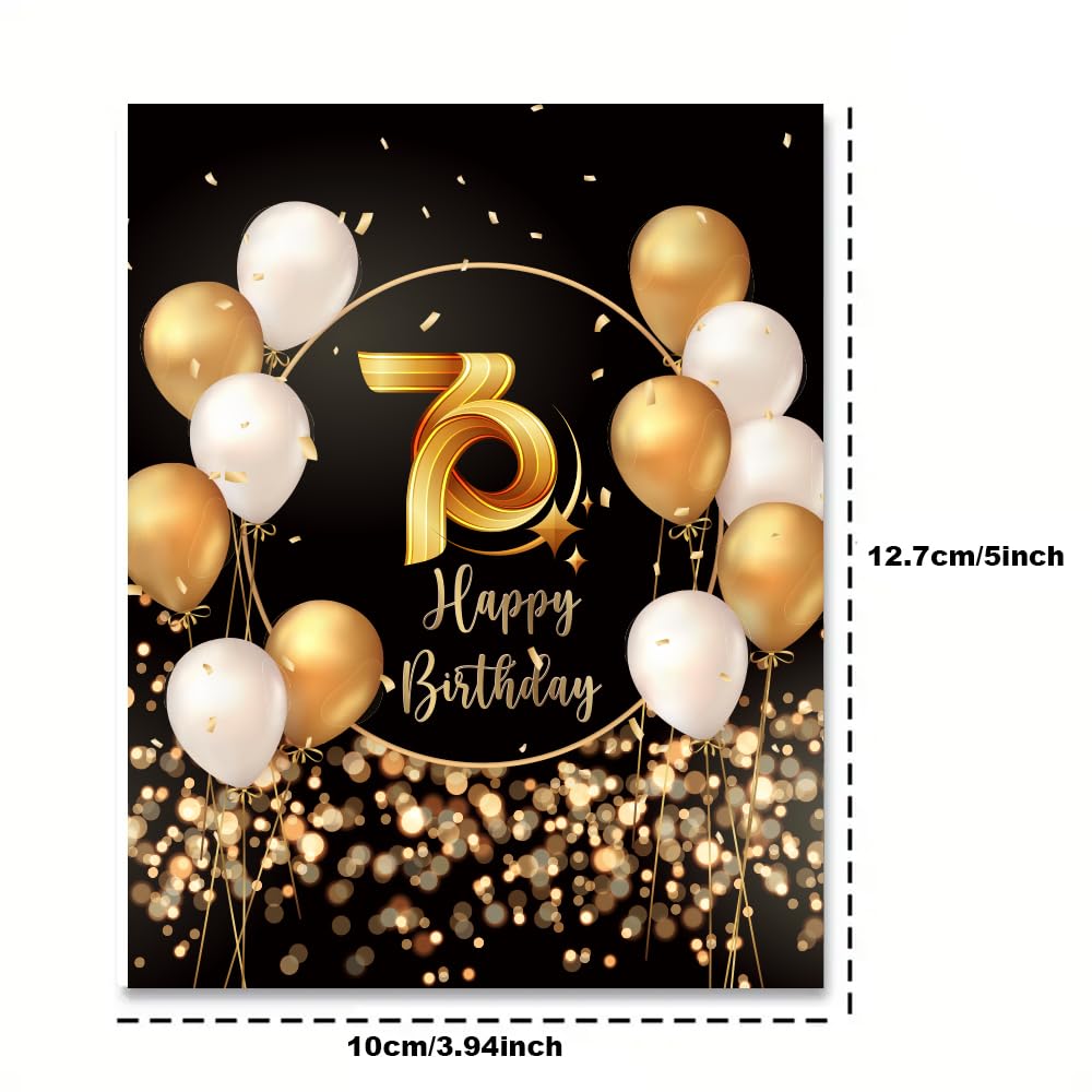 60th Birthday Bottle Tag With Black And Gold Lacquered Bow 8.5 X 11.5 Cm Happy Birthday 60 - Birthday Decoration For Men And Women (Wine Not Included - View #11