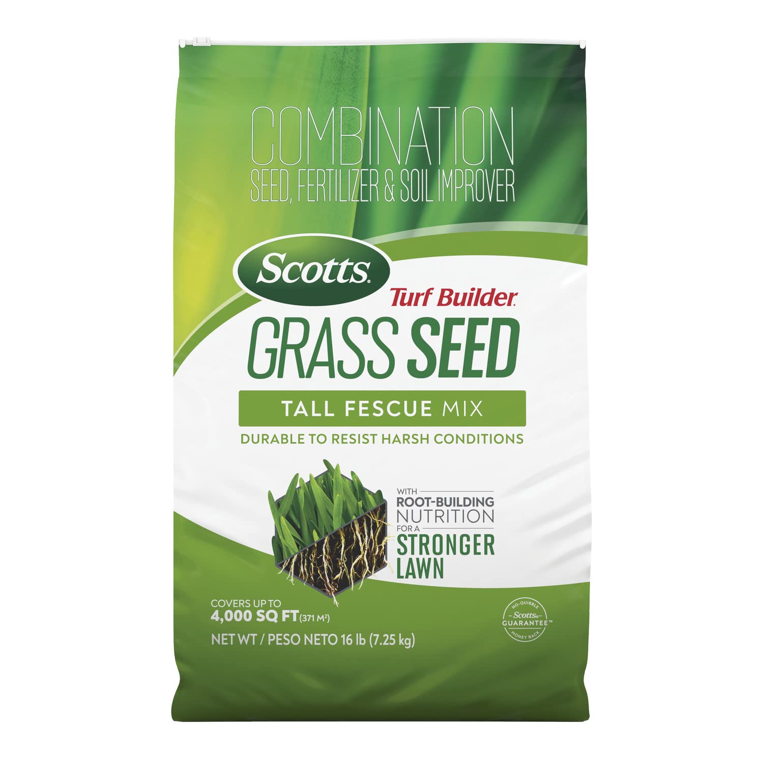 Photo 1 of Scotts Turf Builder Grass Seed Tall Fescue Mix with Fertilizer and Soil Improver, Resists Harsh Conditions, 16 lbs. 16 lb. 1 Pack