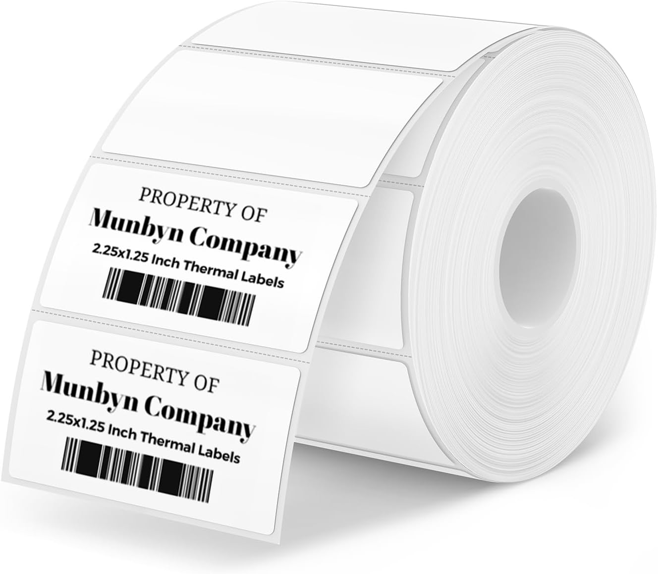 MUNBYN 2.25 in x 1.25 Inch Direct Thermal Labels, Self-Adhesive Address Shipping Thermal Stickers, BPA&BPS Free Barcode Thermal Papers-1 Roll,1000 Labels