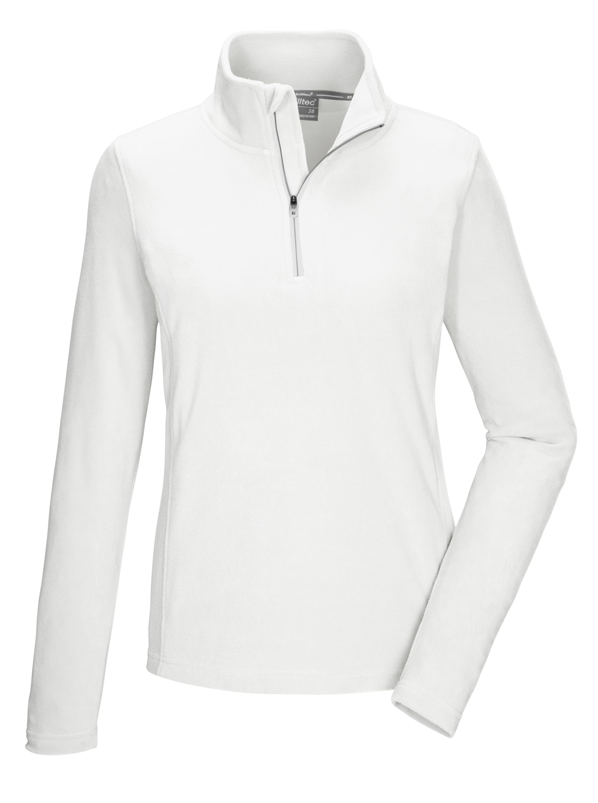 Killtec KSW 101 WMN FLC SHRT Women's Fleece Shirt with Stand-Up Collar and Zip Off White, 40, 40880-000