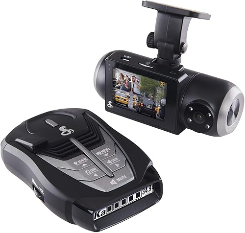 Cobra SC 201 Smart Dash Cam y radar láser RAD 480i Detector - Grabación de video Full HD 1080P, vista dual con vista de cabina incorporada, visión