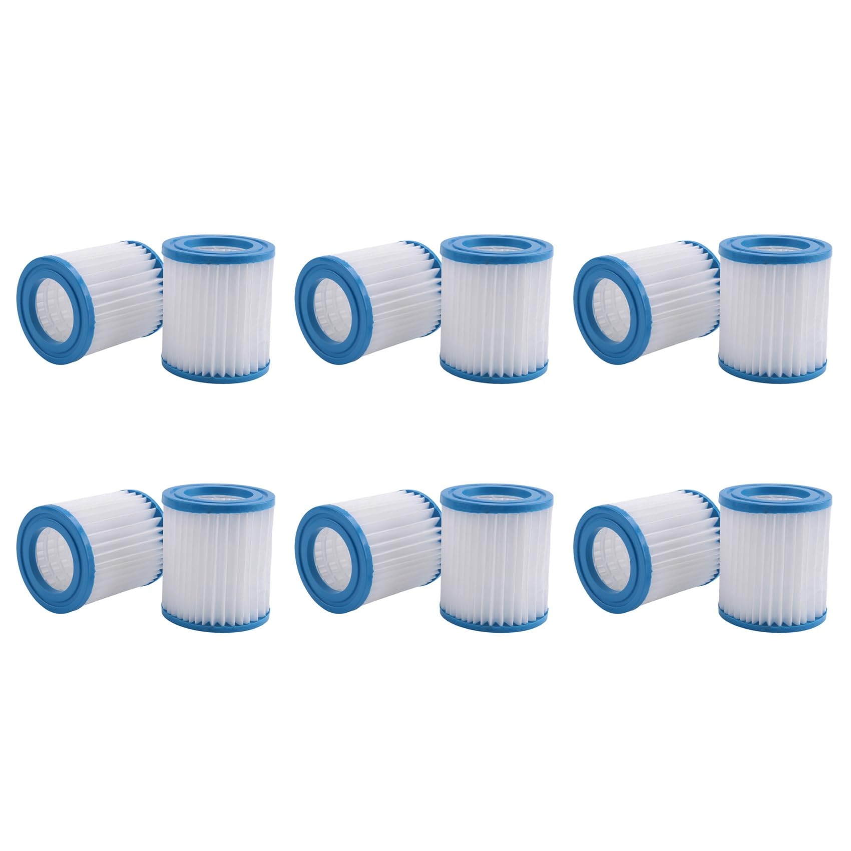 Jnchdghwa White&Blue 12Pcs Pool Filter Cartridges 89X79x45mm Replacement Swimming Pool Filter For Pool Filter Pump Cleaner