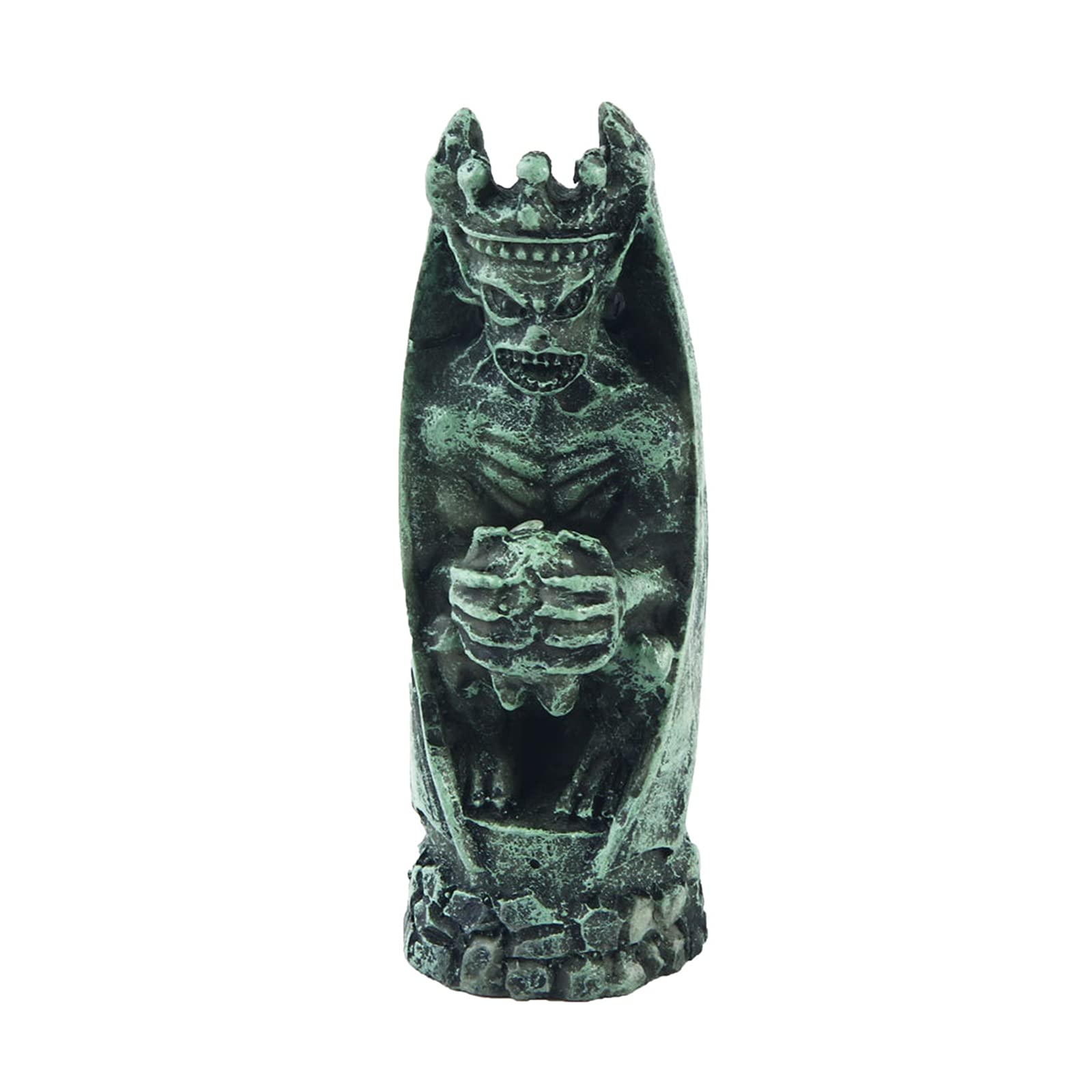 Aquarium Dekoration Klein Ornament Fischbecken Terrarium Deko Décor Zubehör Geschenk Dekor Dekofigur Figur Statue Skulptur (Devil Green)