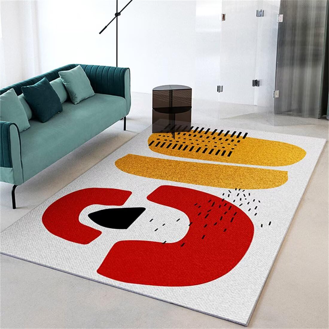 Tapis de jeu 50x80cm gris et rouge au design moderne pour le salon
