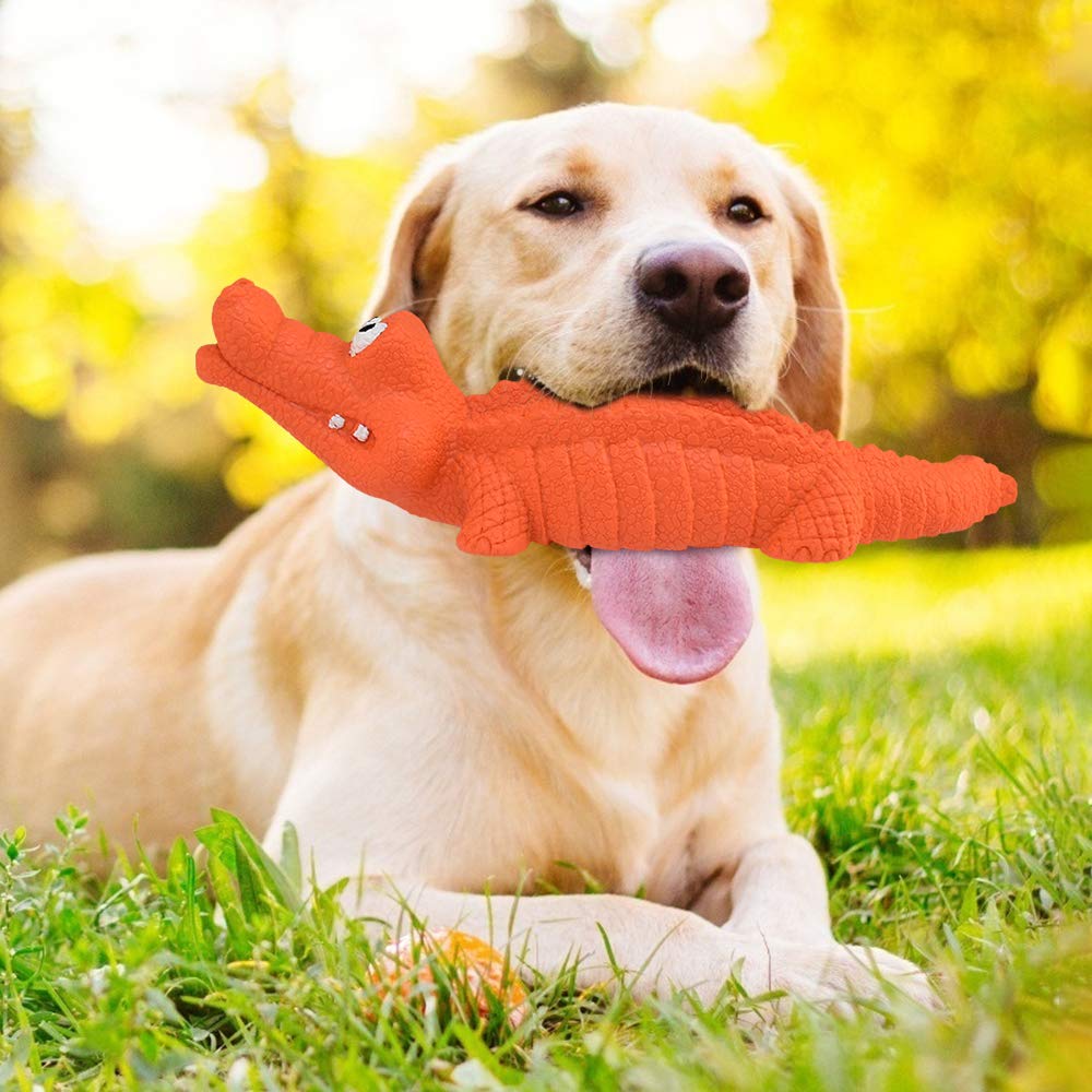 Quietschendes Kauspielzeug Für Hunde – Krokodil Aus Naturkautschuk