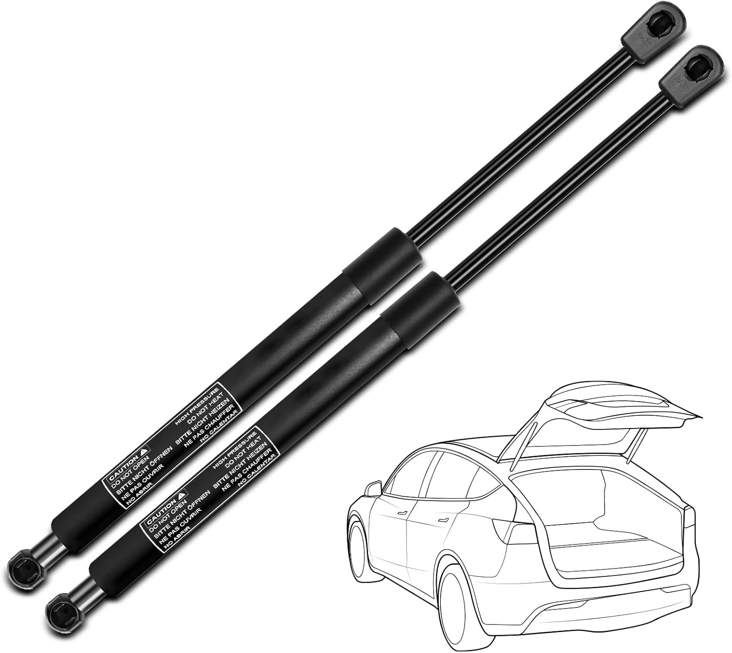 YHTAUTO Rear Hatch Gas Struts Shocks Replacement for Hyundai 2003-2008 Tiburon Coupe, Set of 2 Lift Supports