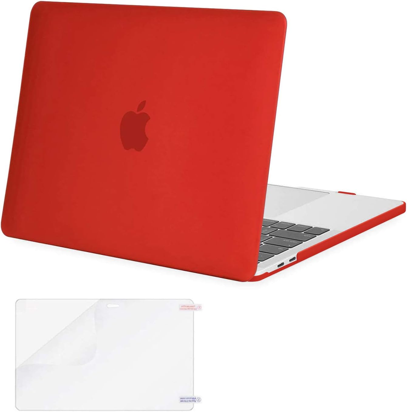 MOSISO Compatible with MacBook Pro 13 inch Case M2 2023, 2022, 2021-2016 A2338 M1 A2251 A2289 A2159 A1989 A1708 A1706 with/Without Touch Bar, Plastic Hard Shell&Screen Protector, Red