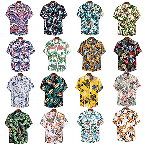 ORANDESIGNE Camicia Hawaiana Uomo Cotone Estate