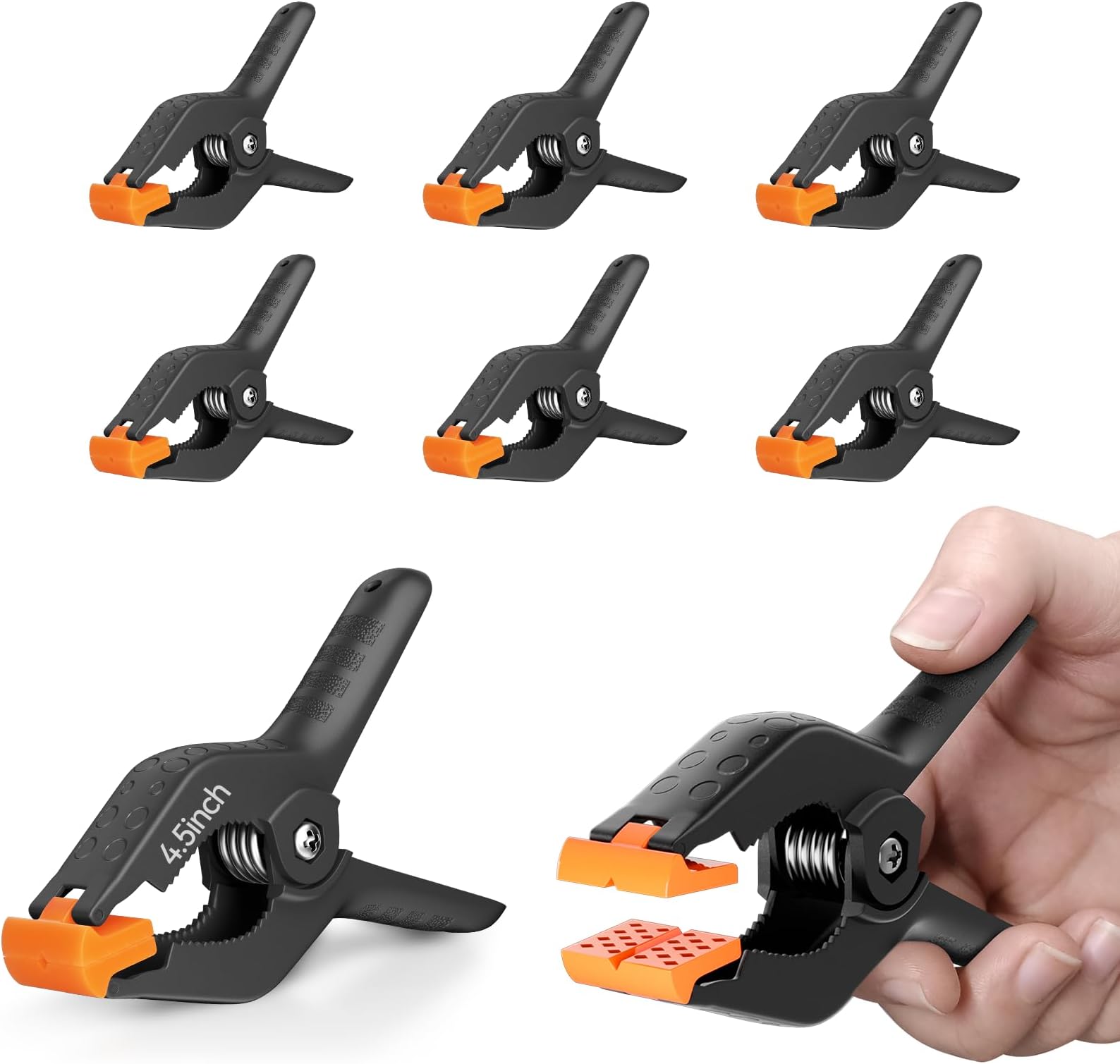 EMART Heavy Duty Spring Clamps 6Pcs, 4.5 inch Backdrop Clips for Background Photo Video Studio, Woodworking, Home Improvement, DIY - Yellow