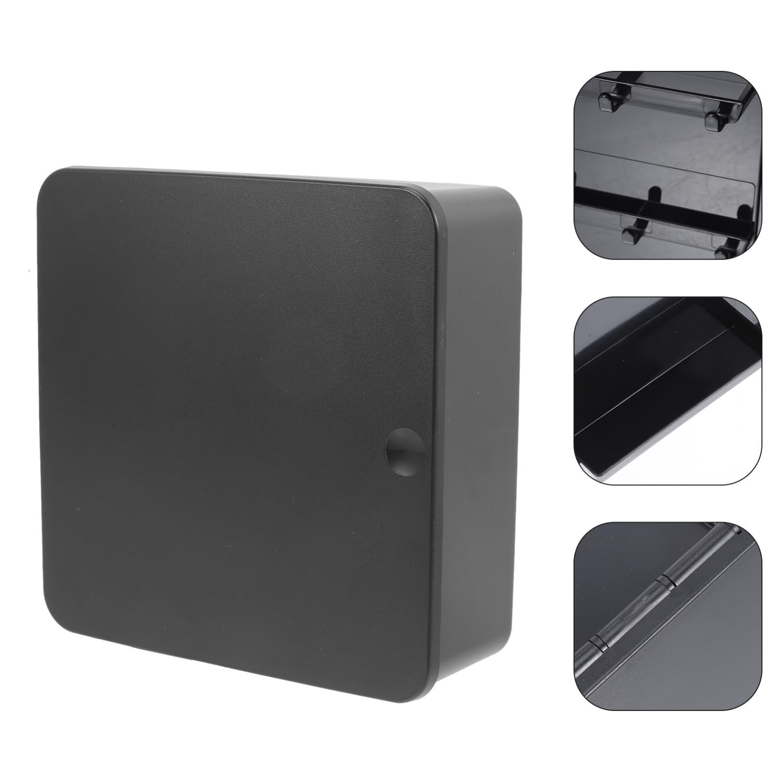 Hemobllo Portachiavi da Parete Moderno Design Semplice ed Elegante in Plastica Nera Funzione Magnetica e Portalettere per Ufficio e Casa