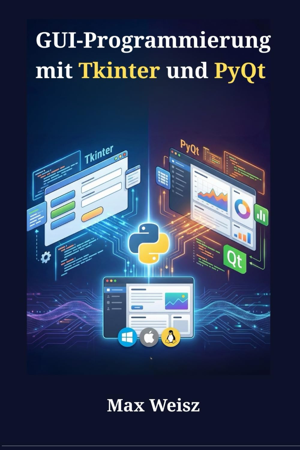 GUI-Programmierung mit Tkinter und PyQt: Entwicklung responsiver und professioneller Desktop-Anwendungen für Windows, macOS und Linux mit Python