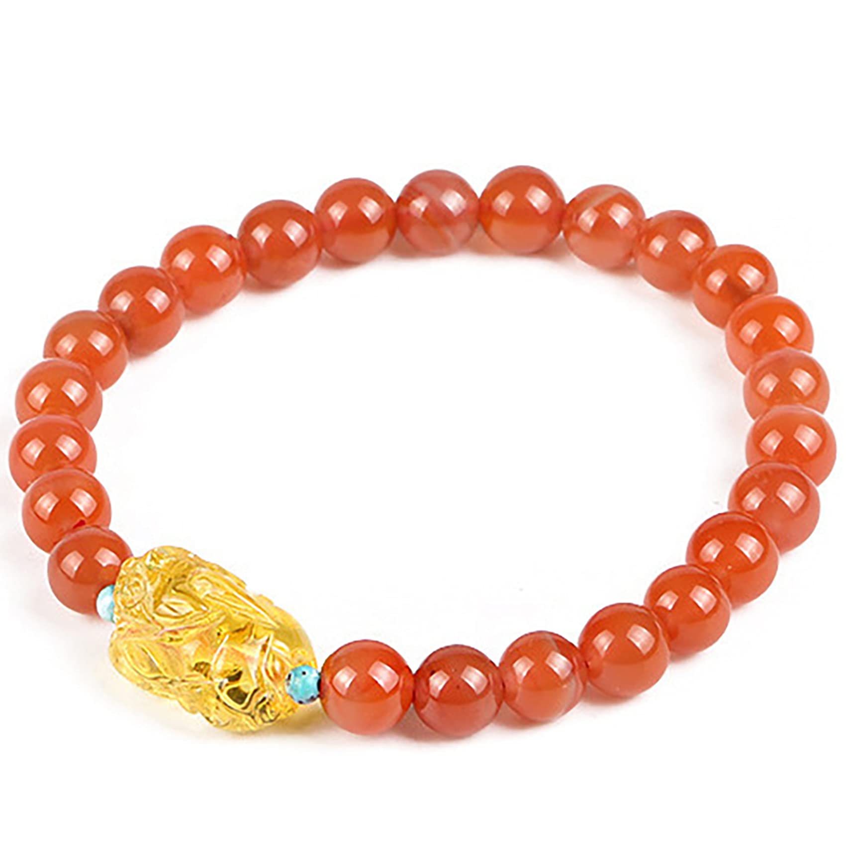 NZPOST Crystal Bracelet,Agate bracelet, Pixiu Bracelet6/7/8Mm Round Beads Bracelet Lucky Charm Bracelet f