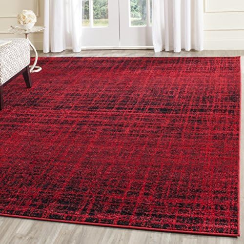 SAFAVIEH Adirondack Collection 8′ x 10′ Red / Black ADR116F Modern Abstract Non-Shedding Living Room Bedroom Dining Home Office Area Rug