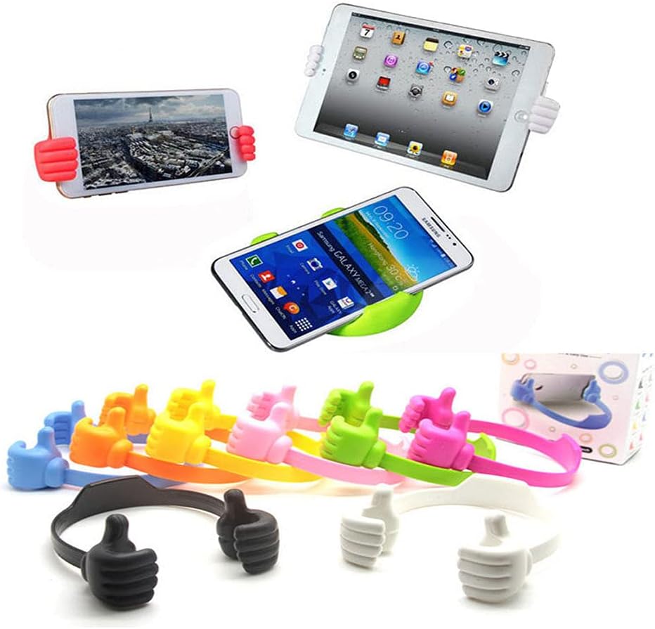 Ximimark Newly Universal Thumb Up Mobile Phone Stand Holder Bracket Mount for Cellphone 8 Pcs Pink ，Orange,Green,White,Purple,Black,Blue,Red