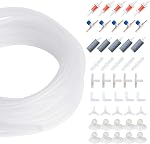 Standard Aquarium Air Pump Accessories Set, 13 Feet Airline Tubing with 5 Air Stones, 5 Check Valves, 5 Control Valves, 10 Suction Cups and 20 Connectors, Fish Tank Accessories