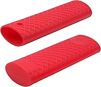 Vista 12 de MroMax Soporte de silicona con asa caliente de 6.1 pulgadas, agarradera antideslizante resistente al calor, para ollas de hierro fundido, woks, Negro