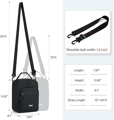 Miniatura 6 de Lonchera aislada con correa ajustable para el hombro, lonchera para mujeres y hombres, lonchera portátil reutilizable para oficina, trabajo, picnic