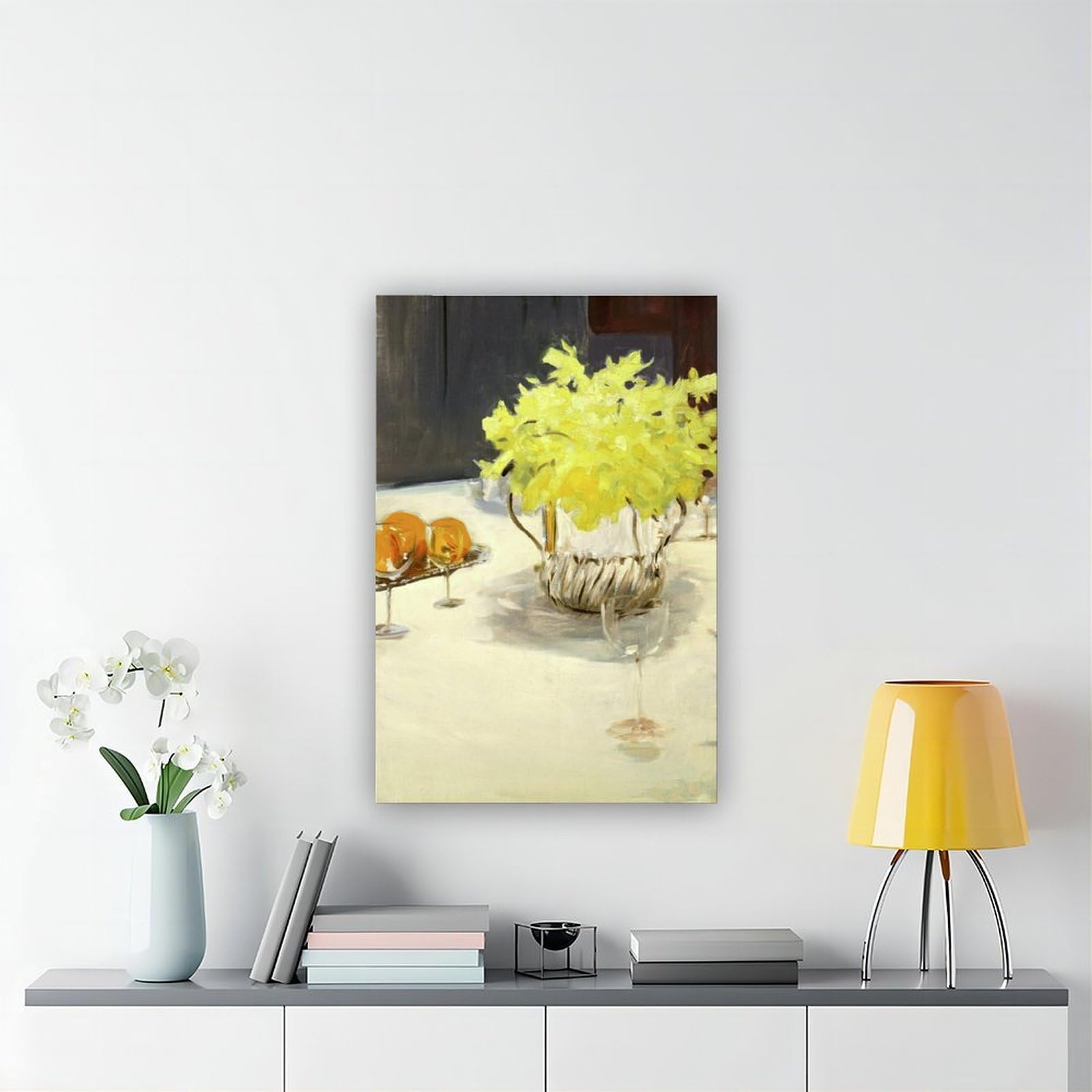 ANFOTCM Stampa artistica su tela con John Singer Sargent, natura morta con narcisi, decorazione rustica per soggiorno, bagno, camera da letto, 40 x 60 cm