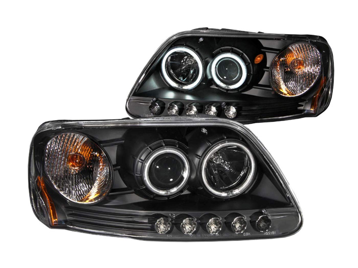 Anzo USA 111097 Ford F-150 Black Clear Projector With Halos Headlight Assembly - (Sold in Pairs)