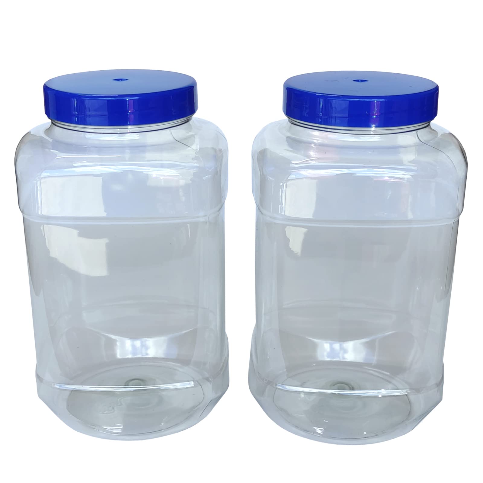 Large Plastic Sweet / Storage Jar With Screw Lid - Pack Of 2 - 5 Litre Capacity