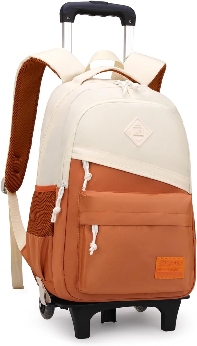 Rolling Backpack for Boys Girls School BookBag with Wheels Kids Luggage Trolley Back Pack on Wheels Elementary Travel Bag