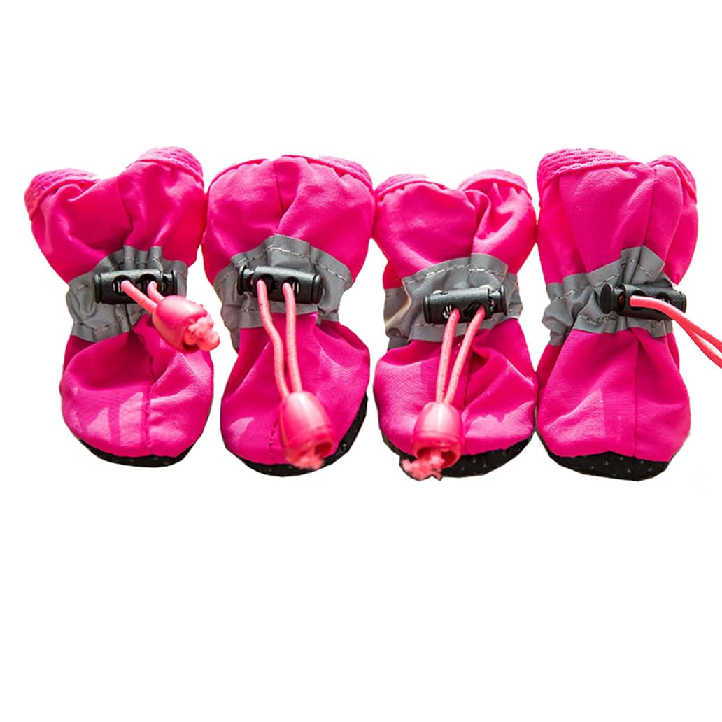 Leconpet Dog Shoes Waterproof Dog Boots for Small Medium Large Dogs with Soft Anti-Slip Sole, Suitable for Rainy Weather Outdoor Walking, Adjustable