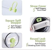 Vista 45 de Silicone Spill Stopper Set Compatible with Stanley Cup 2.0 30oz & 40oz with Straw Cover, Set of 4