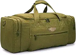 Mala de Viagem Alça de Mão em Lona, 70 L, Espaçosa e Reforçada (Verde)